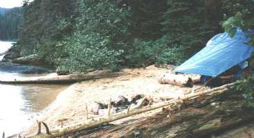 Beach bivvy on Redfish Lake