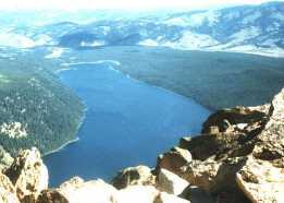 Redfish Lake form the summit